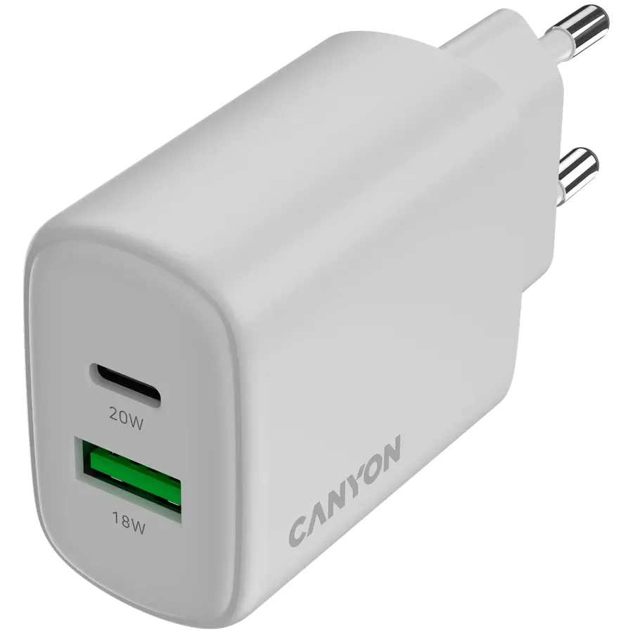 CANYON Адаптер живлення OnCharge 200 QC 2*USB/USB-C 1*USB Тип C, 1*USB Type-A, 20 Ват
