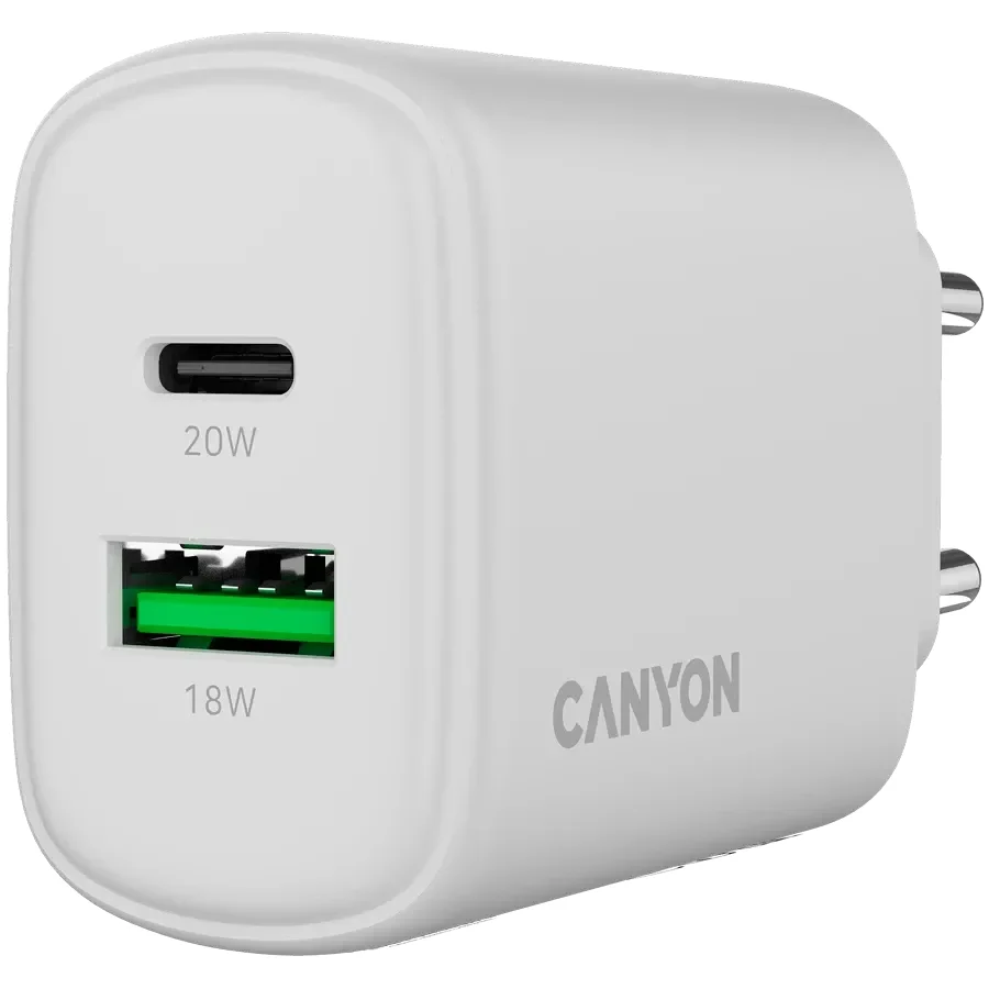 CANYON Адаптер живлення OnCharge 200 QC 2*USB/USB-C 1*USB Тип C, 1*USB Type-A, 20 Ват