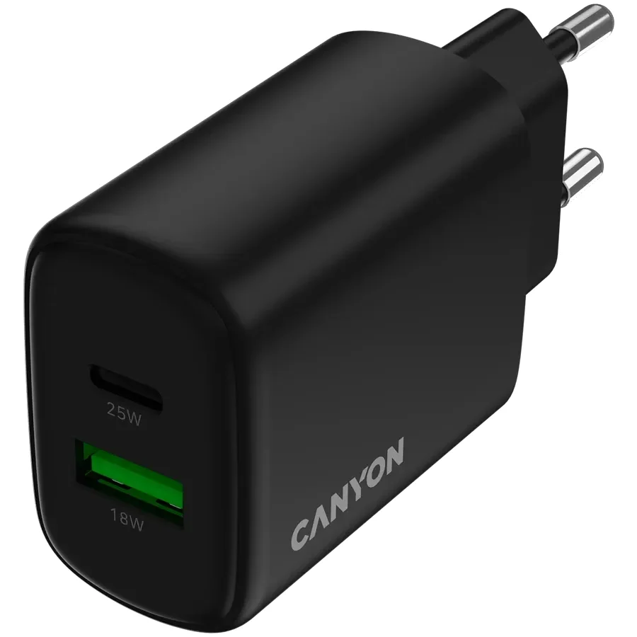 CANYON Адаптер живлення OnCharge 250 QC 2*USB/USB-C 1*USB Тип C, 1*USB Type-A, 25 Ват