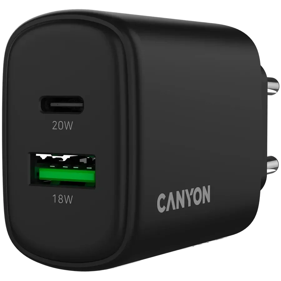 CANYON Адаптер живлення OnCharge 200 QC 2*USB/USB-C 1*USB Тип C, 1*USB Type-A, 20 Ват