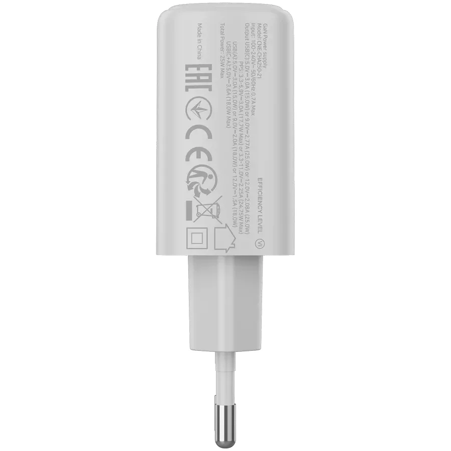 CANYON Адаптер живлення OnCharge 250 QC 2*USB/USB-C 1*USB Тип C, 1*USB Type-A, 25 Ват