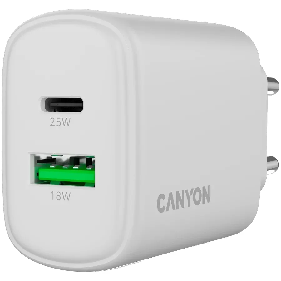 CANYON Адаптер живлення OnCharge 250 QC 2*USB/USB-C 1*USB Тип C, 1*USB Type-A, 25 Ват