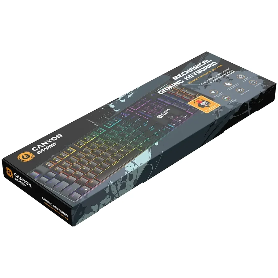 Ігрова клавіатура CANYON Cometstrike GK-55 RGB Black (CND-SKB55-US)