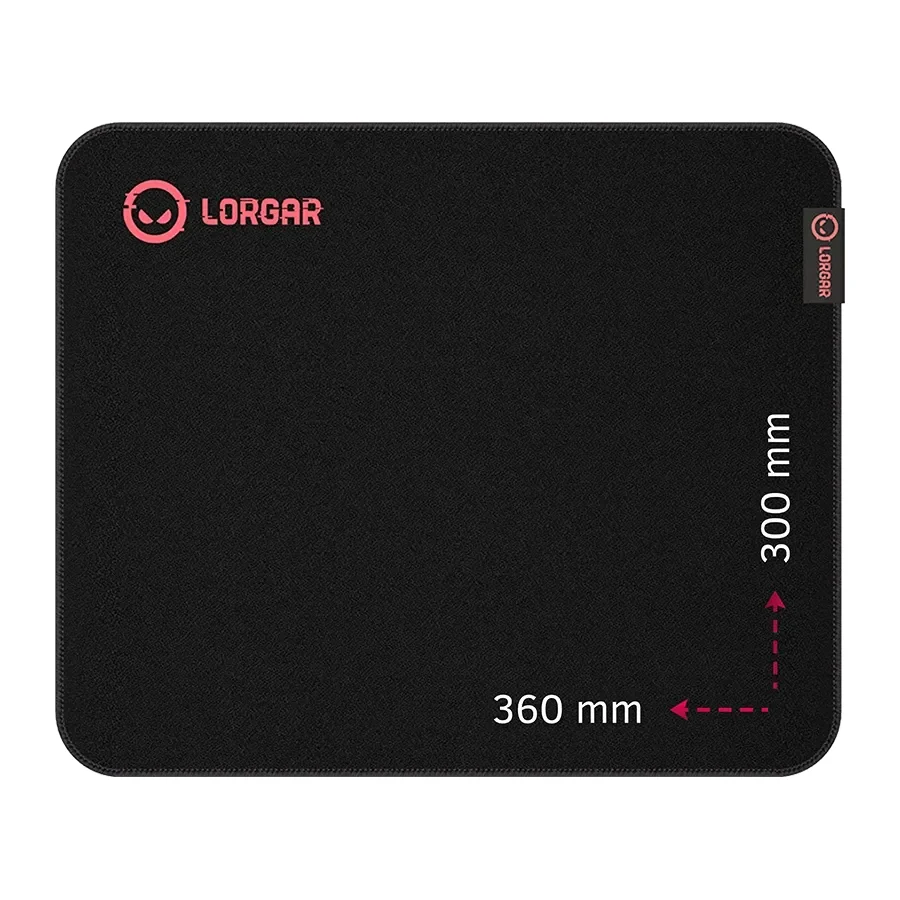 LORGAR Jacquard mousepad з red rubber, Чорний