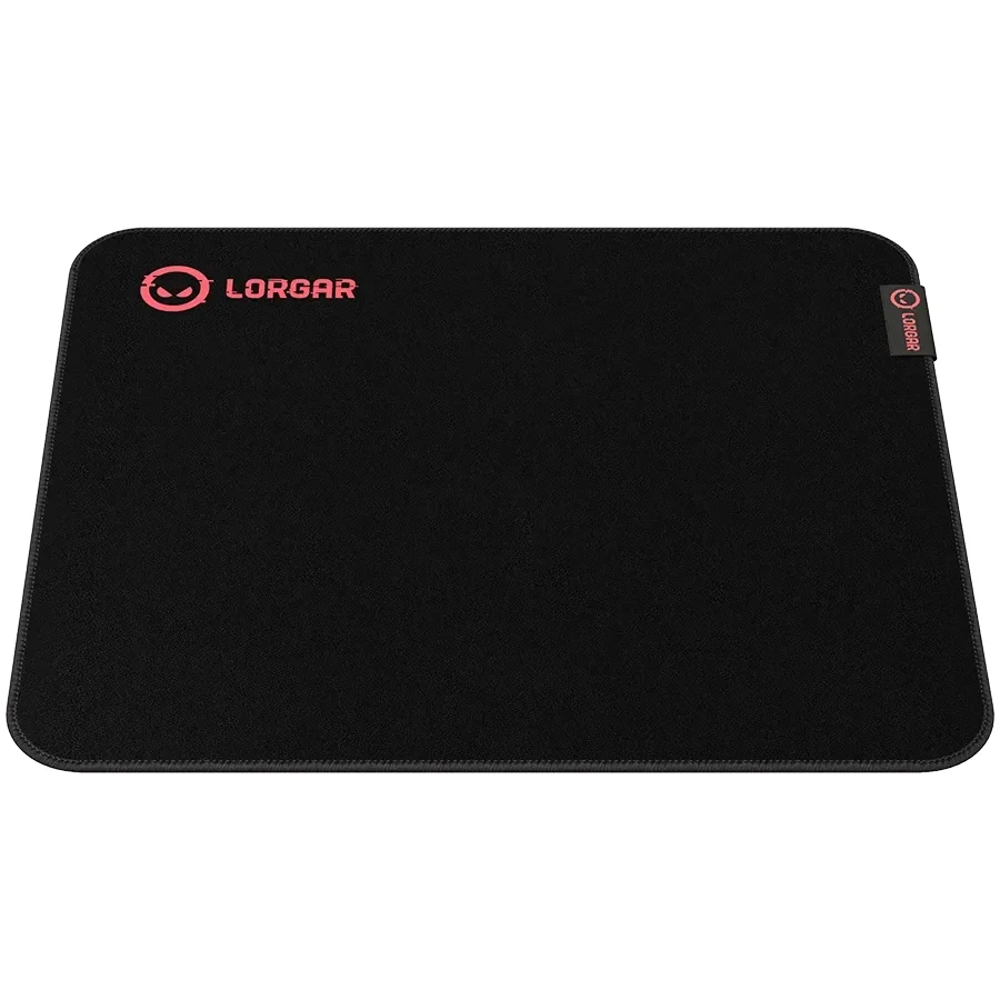 LORGAR Jacquard mousepad з red rubber, Чорний
