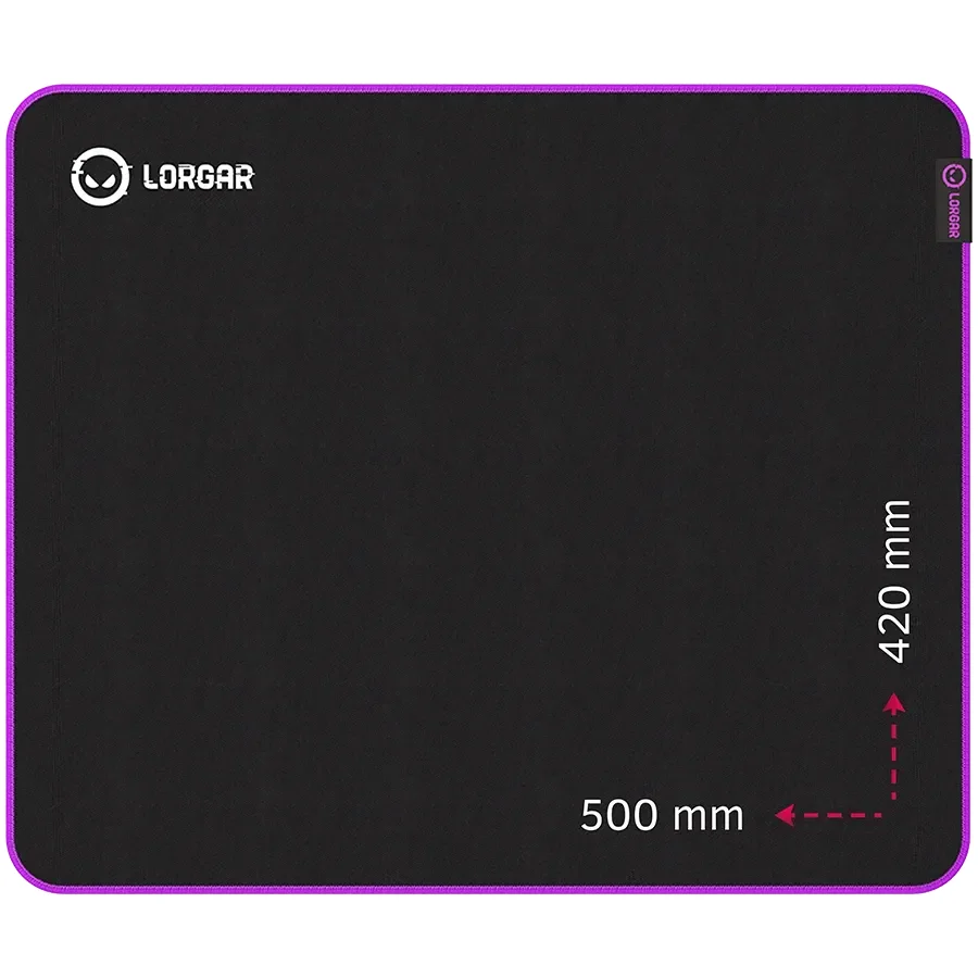 LORGAR Multispandex mousepad з purple rubber, Чорний