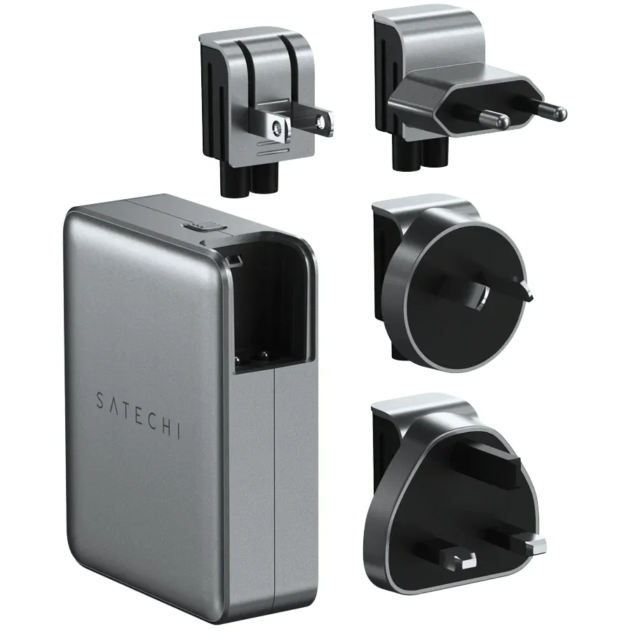 Мережевий зарядний пристрій SATECHI з комплектом адаптерів 145W USB-C 4-Port GaN (ST-W145GTM)