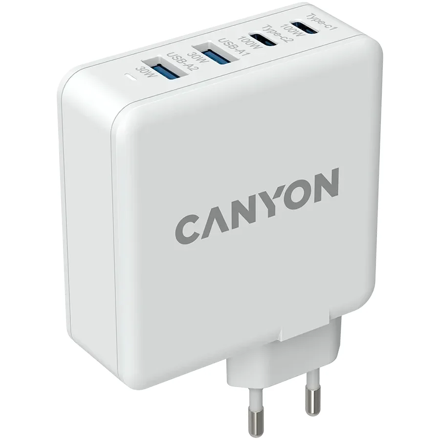 CANYON Адаптер живлення H-100 4*USB/USB-C, 100 Ват
