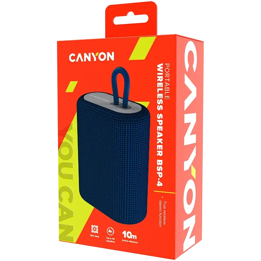 CANYON Портативна акустична система BSP-4, Синій