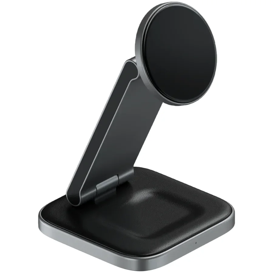 Бездротовий зарядний пристрій Satechi 3-in-1 Foldable Qi2 Stand Space Gray