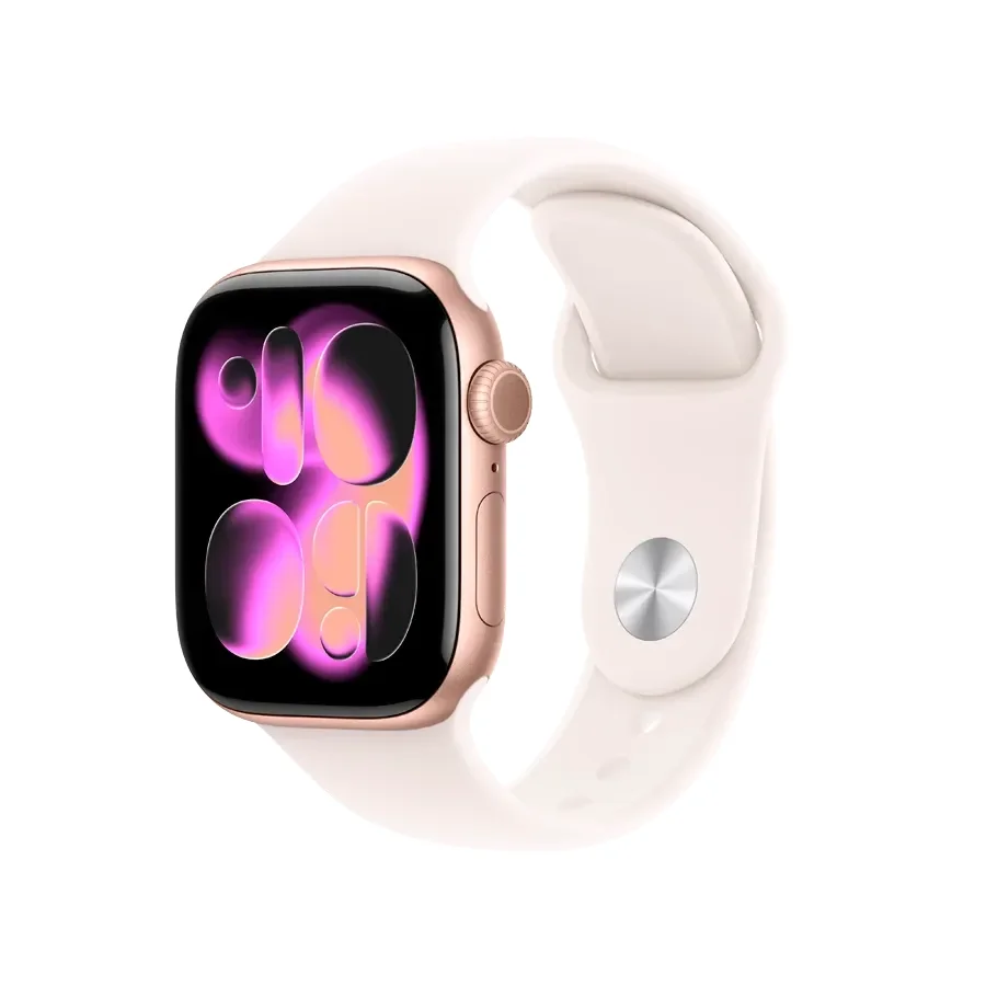 Apple Watch Series 11 GPS,  Light Blush Sport Band, M/L, 42mm, Rose Gold Aluminium
