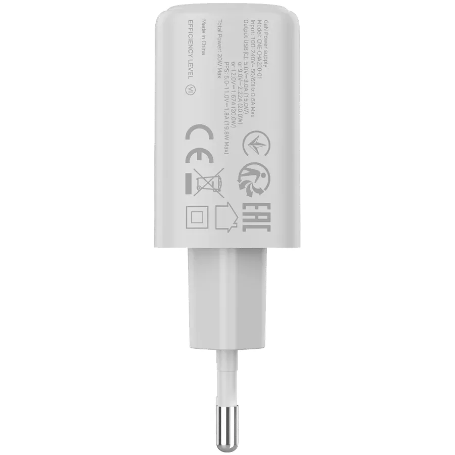 CANYON Адаптер живлення OnCharge 200 1*USB-C 1*USB Тип C, 20 Ват