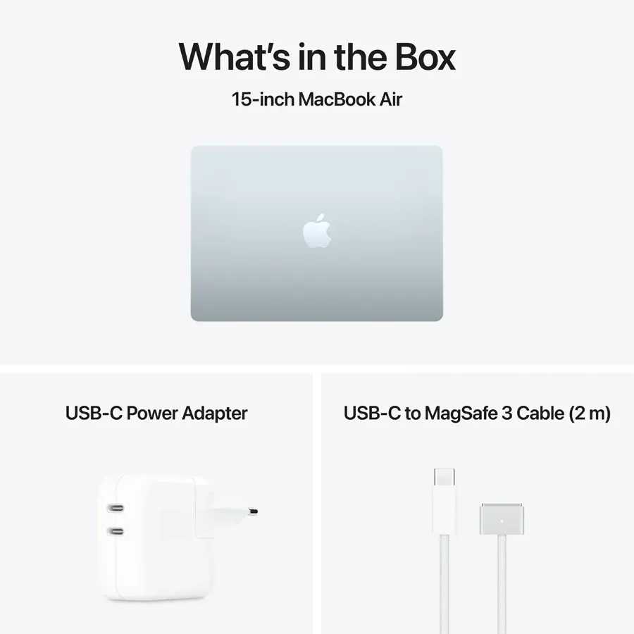 MacBook Air 15.3-inch  M5 (10C CPU/10C GPU), 16 ГБ, 1 ТБ, Небесно-блакитний