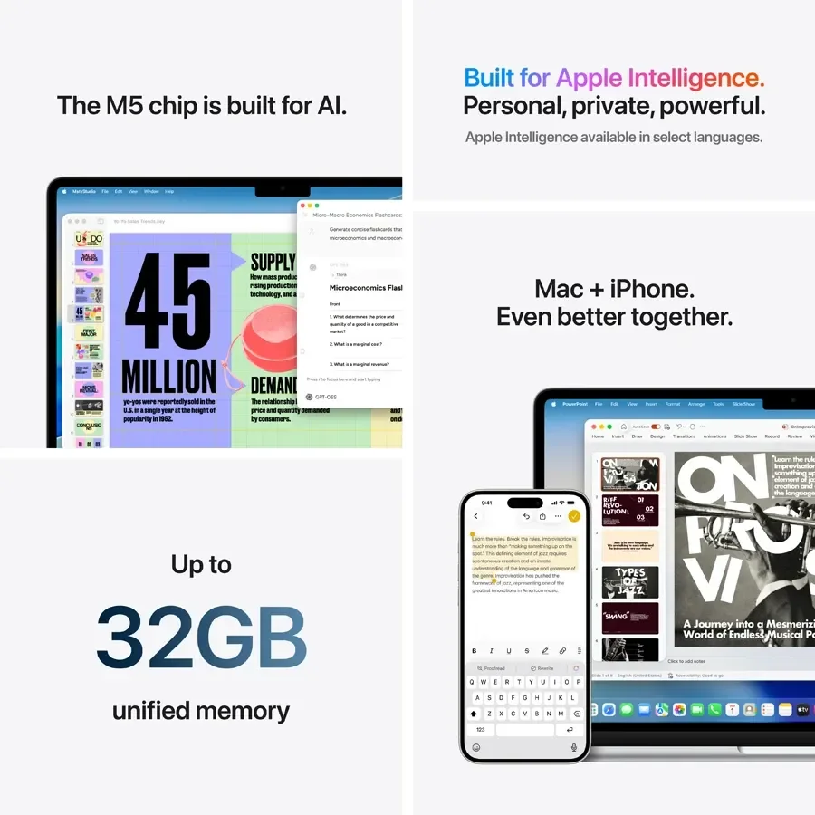 MacBook Air 13.6-inch  M5 (10C CPU/10C GPU), 16 ГБ, 1 ТБ, Сяюча зірка