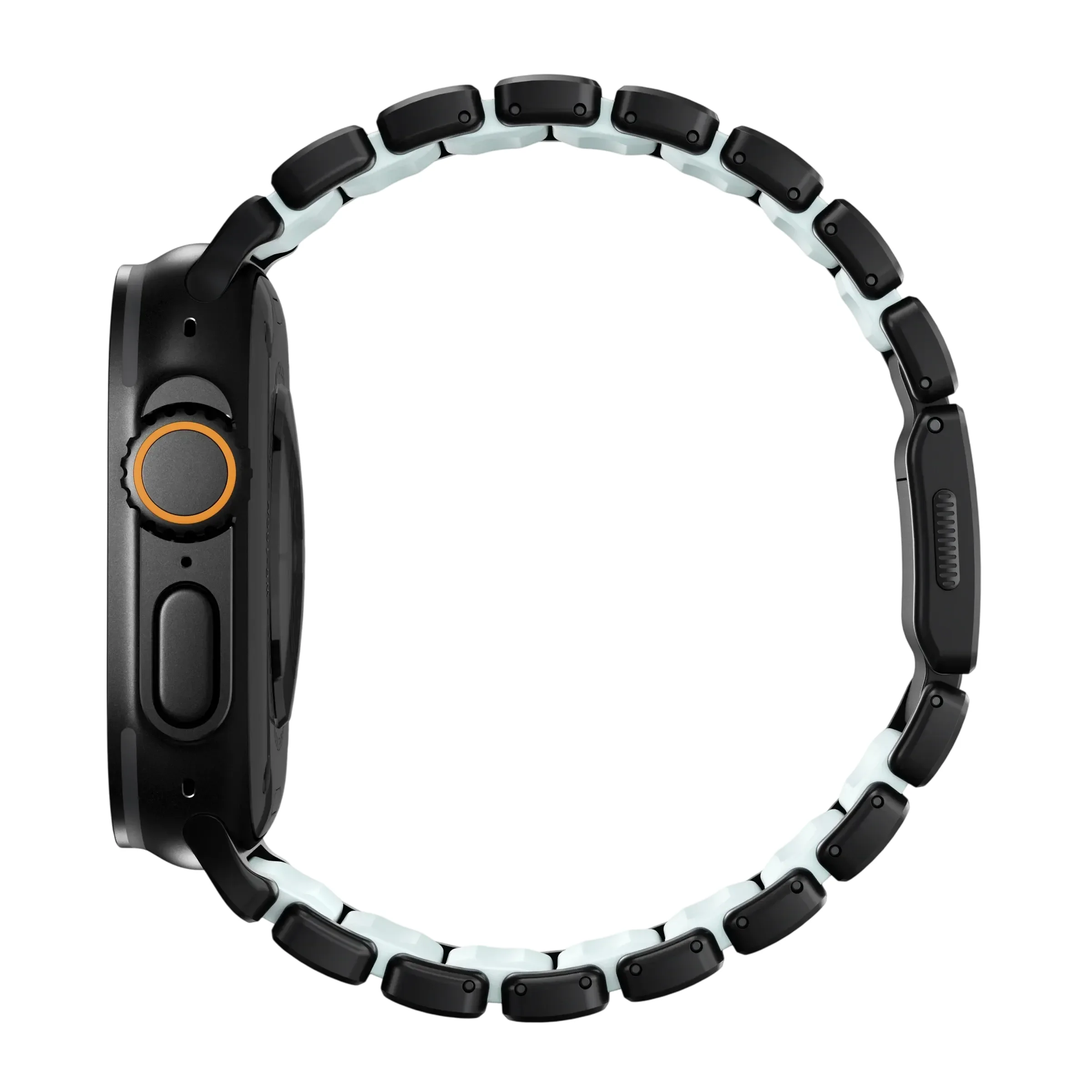 NOMAD Ремінець  for Apple Watch 44/45/46/49 mm, Black/Icy Blue Glow