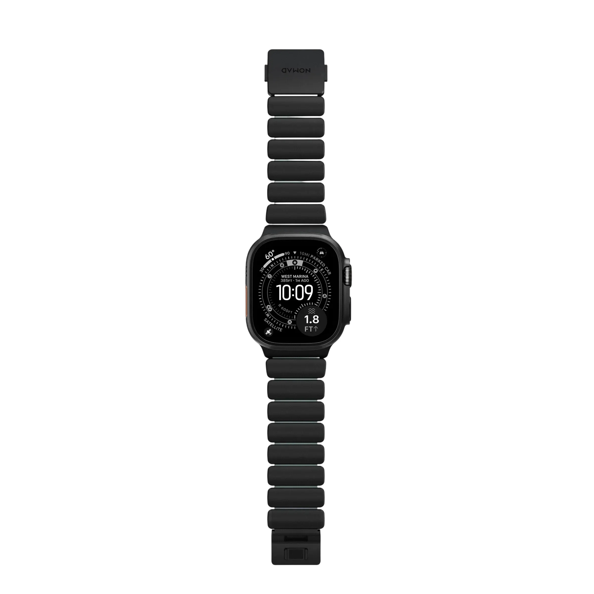 NOMAD Ремінець  for Apple Watch 44/45/46/49 mm, Black/Icy Blue Glow