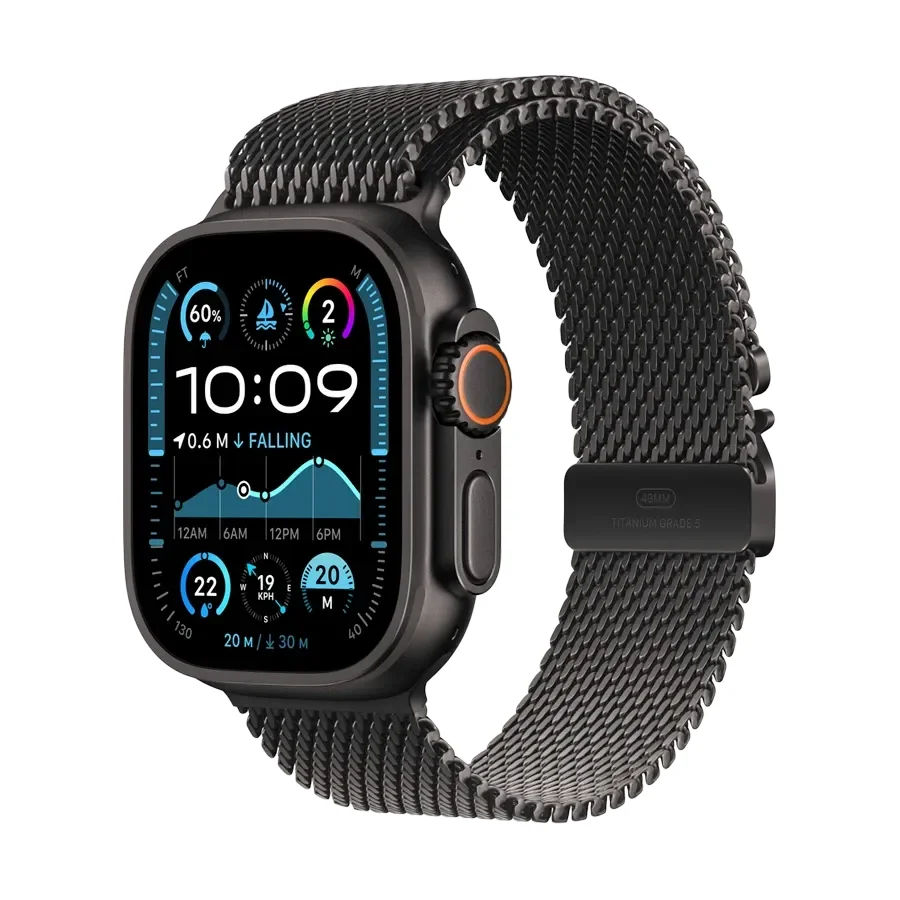 Apple 49mm Milanese Loop Ремінець Milanese Loop Чорний за Apple Watch 44 mmApple Watch 45 mmApple Watch 46 mmApple Watch 49 mm 44/45/46/49 mm