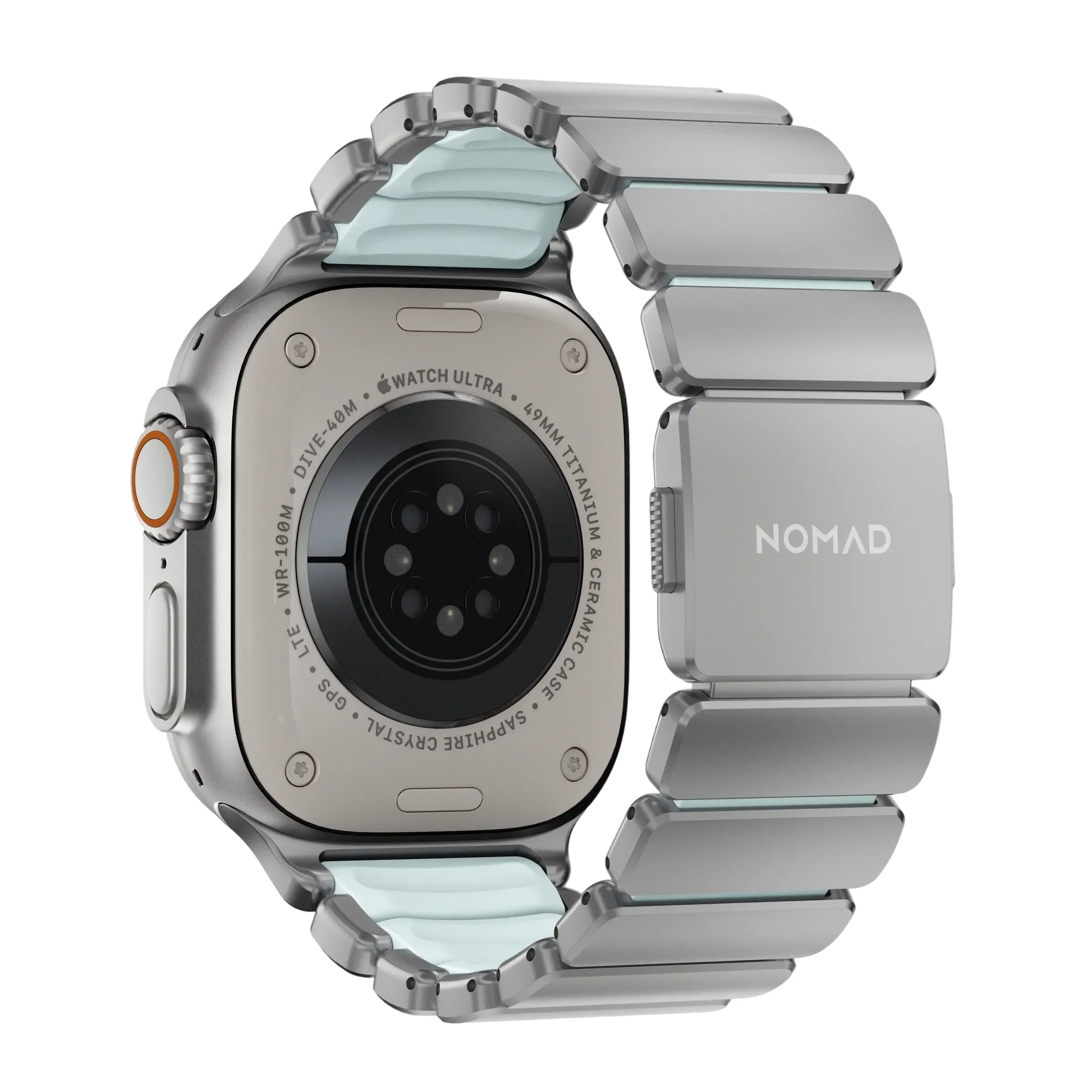 NOMAD Ремінець  for Apple Watch 44/45/46/49 mm, Natural/IcyBlueGlow
