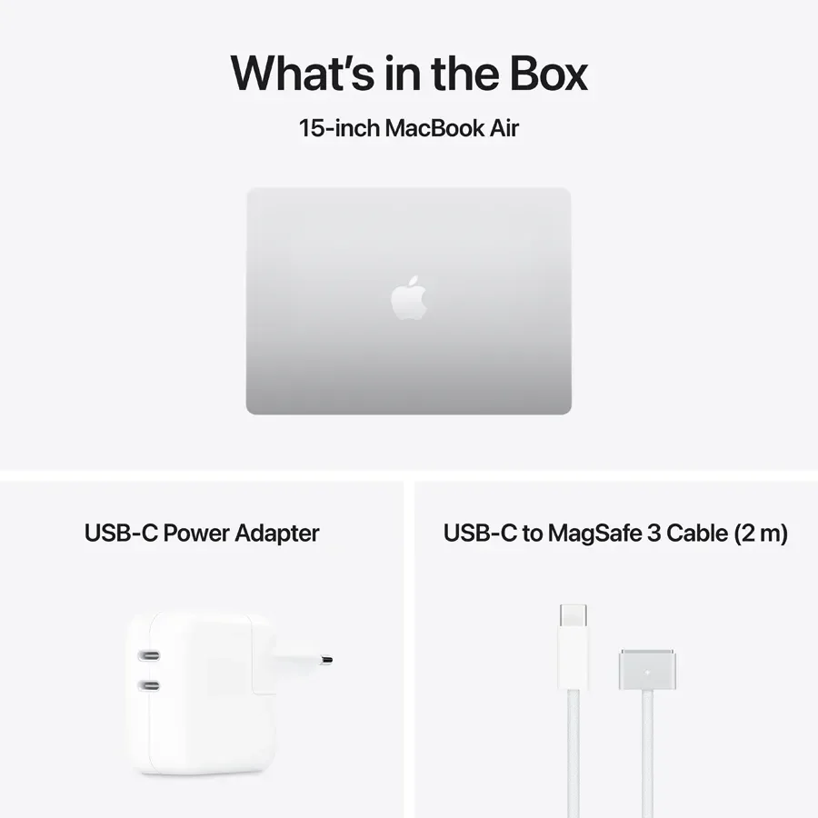 MacBook Air 15.3-inch  M5 (10C CPU/10C GPU), 16 ГБ, 512 ГБ, Сріблястий