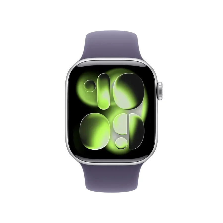 Apple Watch Series 11 GPS,  Purple Fog Sport Band, M/L, 42mm, Silver Aluminium