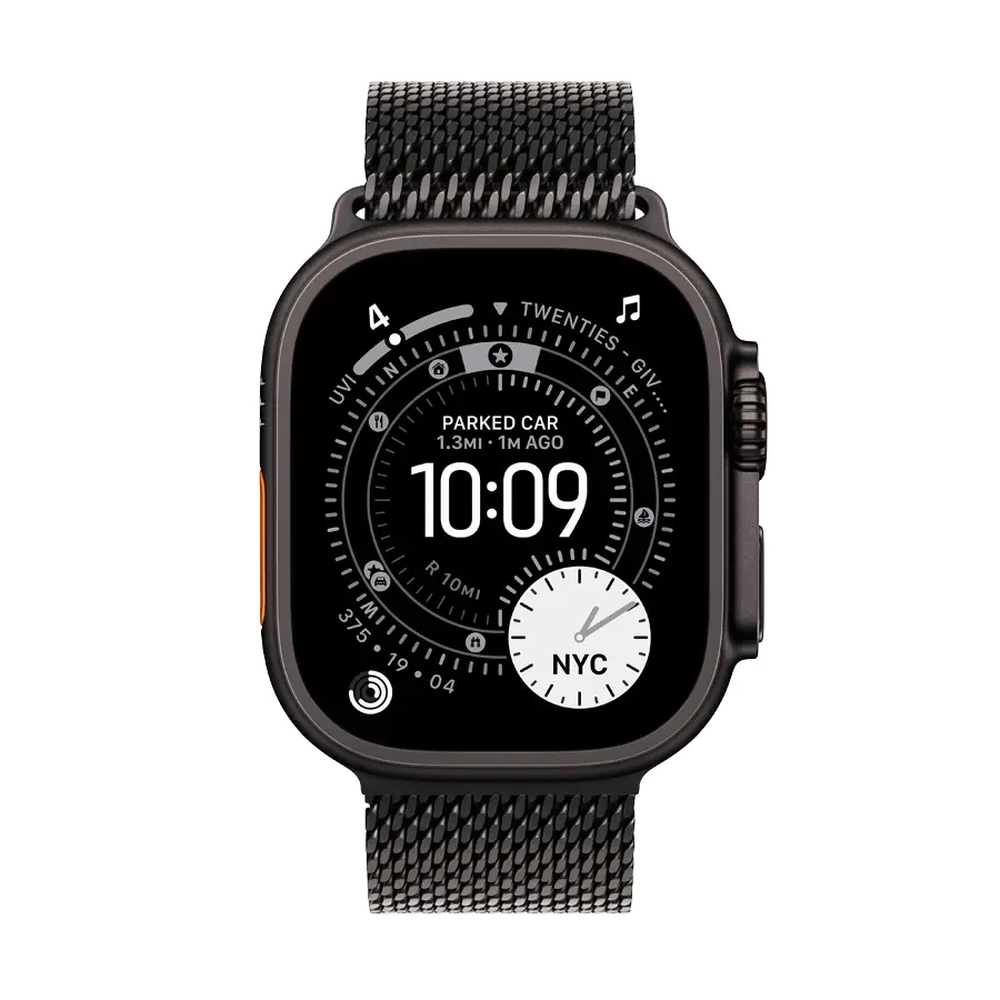 Apple Watch Ultra 3,  Black Titanium Milanese Loop, S, 49mm, Чорний