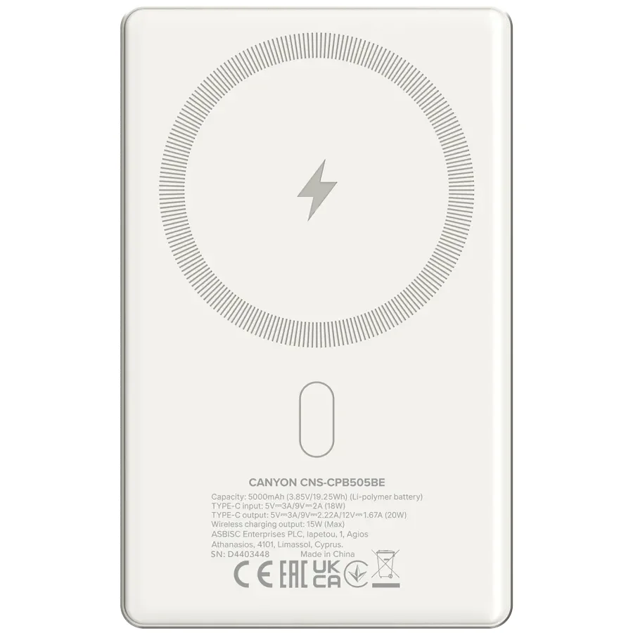 CANYON OnPower 505 Живлення - зарядний пристрій для батареї, Бежевий