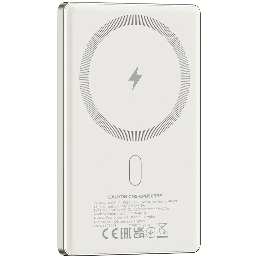 CANYON OnPower 505 Живлення - зарядний пристрій для батареї, Бежевий