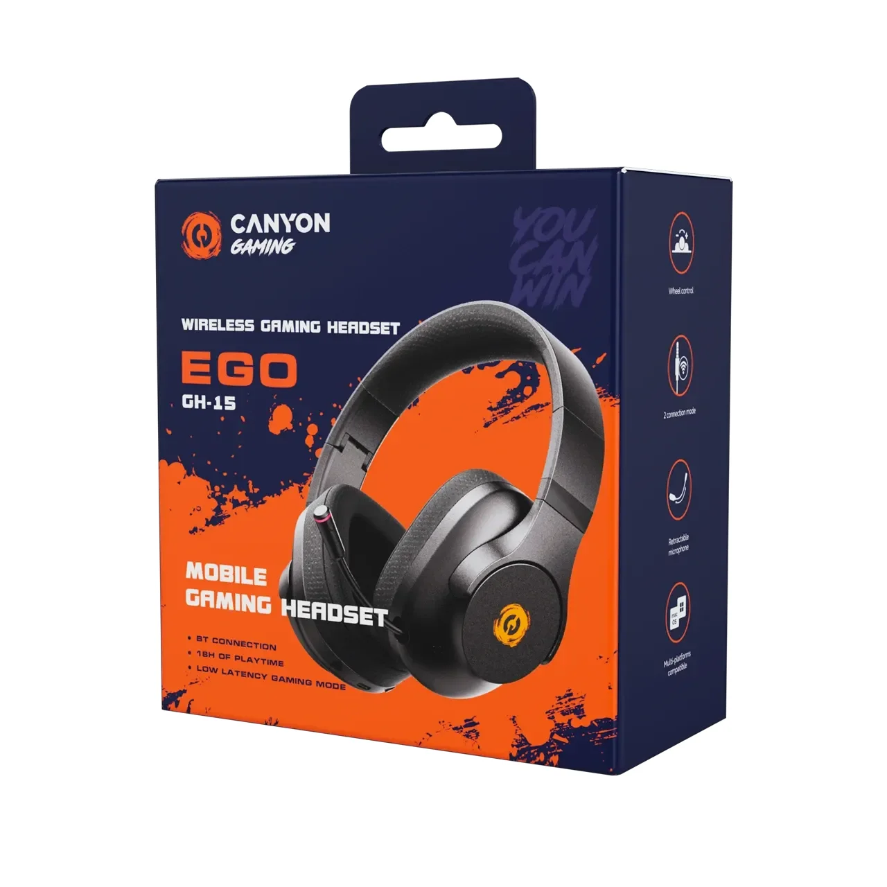 CANYON EGO GH-15 {Провідне і бездротове} Ігрова гарнітура, Білий