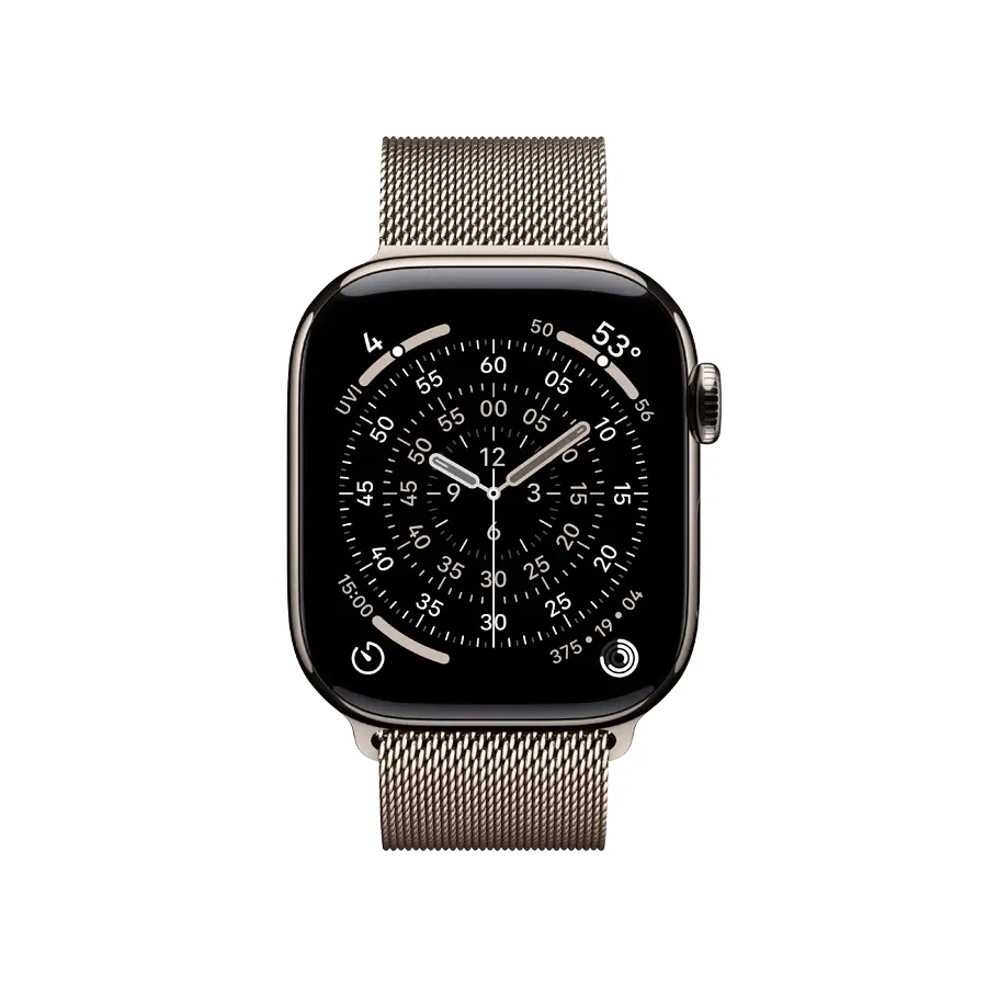 Apple Watch Series 11 GPS + Cellular,  Natural Milanese Loop, 42mm, Natural Titanium