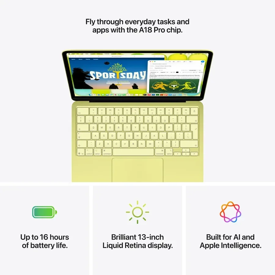 MacBook Neo 13-inch  A18 Pro (6C CPU/5C GPU), 8 ГБ, 256 ГБ, Citrus