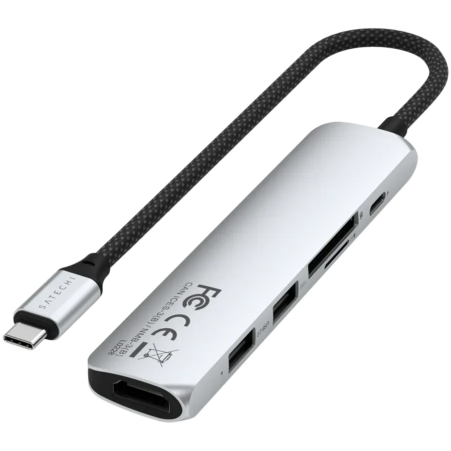 SATECHI Slim 6 Multiport, Сріблястий