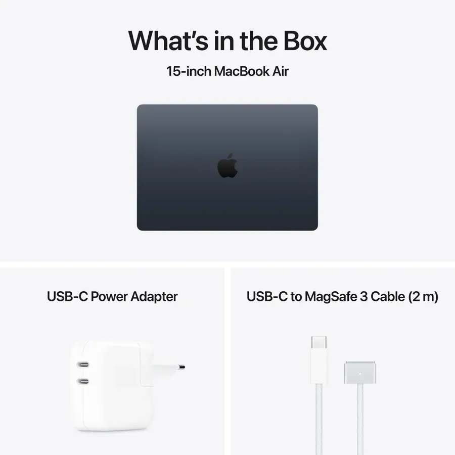 MacBook Air 15.3-inch  M5 (10C CPU/10C GPU), 24 ГБ, 1 ТБ, Темна ніч