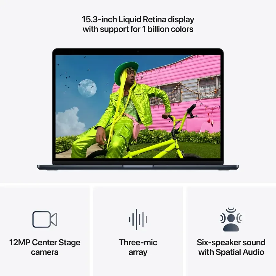 MacBook Air 15.3-inch  M5 (10C CPU/10C GPU), 16 ГБ, 512 ГБ, Темна ніч
