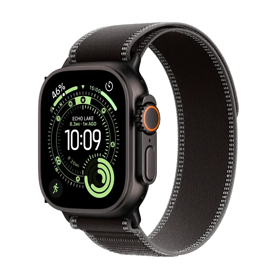 Apple Watch Ultra 3, Black/Charcoal Trail Loop, S/M, 49mm, Чорний