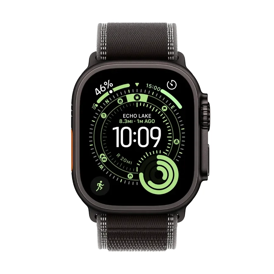 Apple Watch Ultra 3,  Black/Charcoal Trail Loop, S/M, 49mm, Чорний