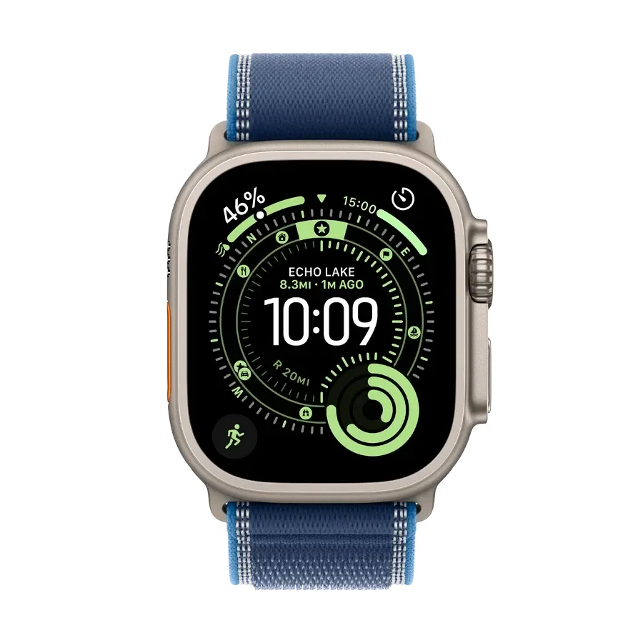 Apple Watch Ultra 3,  Blue/Bright Blue Trail Loop, M/L, 49mm, Natural