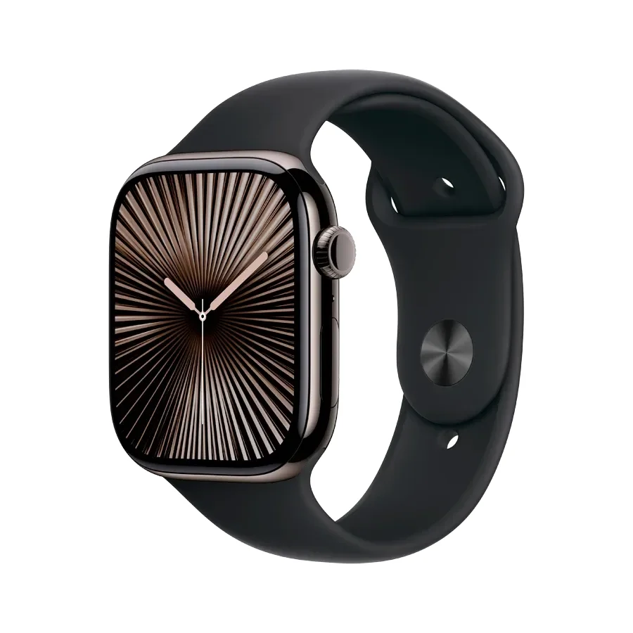 Apple Watch Series 10 GPS + Cellular  Спортивний ремінець чорного кольору, M/L, 46mm, Slate