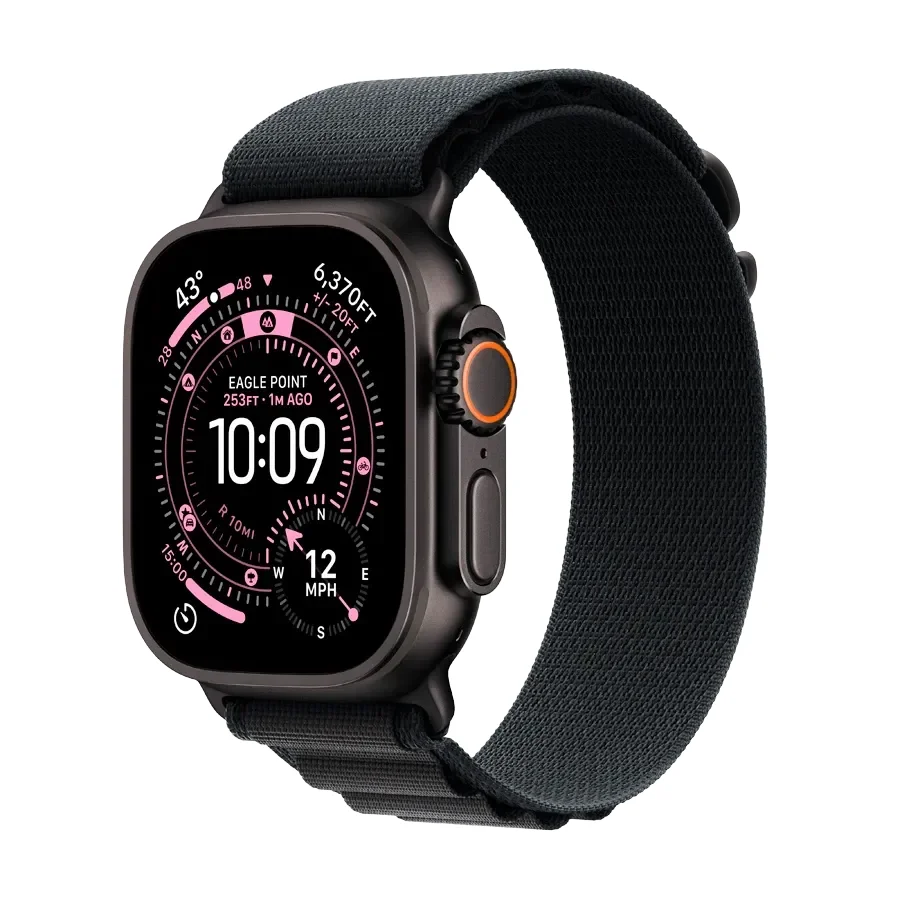 Apple Watch Ultra 3, Black Alpine Loop, Розмір M, 49mm, Чорний